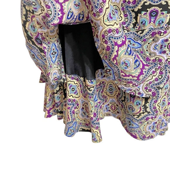 Free People Paisley In Tiers Boho Mini Dress XS Multicolor Festival Coachella - Picture 5 of 9